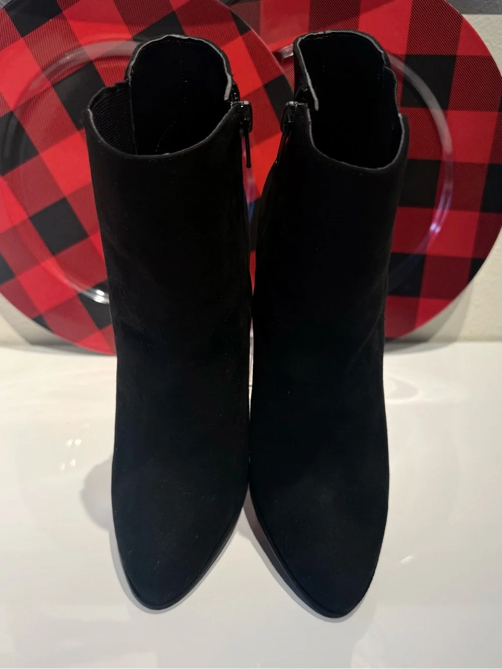 Nine West Black Suede High Heel Ankle Boots